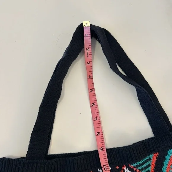 Bohemian Boho Blue Geometric Tribal Pattern Knitted Shoulder Bag New without tag - Picture 8 of 8